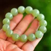 Strand An Jade Qinghai Material Joias Pulseira Verde Lago 1690#