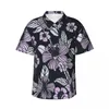 Мужские повседневные рубашки в стиле ретро с цветочным принтом, гавайская рубашка, мужская отпускная красивая цветочная рубашка с коротким рукавом, удобные элегантные блузки большого размера