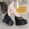 Casual Schuhe XMWRLW Damen Plattform 2024 Frühling Sommer PU Leder Dicke Sohle Weibliche Keile Gummi Frauen Schuh