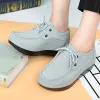 Boots Genuine Leather Casual Women Shoes Korean Version of The Four Seasons Shoes Sneakers Women Platform Shoes Lace Up Shoes Woman