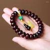 Strand African Pterocarpus Santalinus Old-Styled Bead Armband Zambia Diy Barrel Pärlor med hänge rött sandelträ