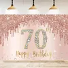 Décoration de fête, arrière-plan de photographie pour femmes, ballons d'anniversaire de 70 ans, bannière murale de fond pour la maison, affiche de décoration