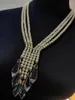 Colliers pendentifs Collier de perles multicouches en cristal de pompon fait à la main
