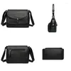 Schoudertassen Dames Zacht Leer Crossbody 2024 Luxe Effen Kleur Meerlaags Hoge Capaciteit Vrouwelijke Merk Designer Handtas