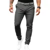 Men's Pants Slim Fit Suit Solid Color With Mid-rise Slant Pockets Zipper Business Office For Workwear