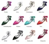 Casual Shoes Pointed Toe d'Orsay Satin aftonklänning med pärlor Ankel Rembandband Tie Elegant Bridal Wedding Flats Birthday Party