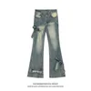 Jeans femininos namorado arcos flare para mulheres streetwear 2024 primavera americano retro bonito cintura alta arco denim calças femininas