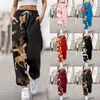 Pantalones de mujer Feliz Navidad con bolsillos pantalones de moda femenina estampado pierna cónica parte inferior adecuada mujeres calentamiento