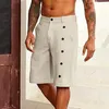 Shorts masculinos homens lazer casual cintura elástica praia perna reta ajuste streetwear para verão botão zíper clássico