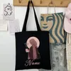 Bolsos de hombro personalizados con nombre, bolso de compras, bolso de viaje, bolsa de almacenamiento reutilizable, bolsa de libros, regalo para amigos 240308