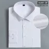 Men's Dress Shirts Cotton Men Classic Long Sleeve Shirt Regular Pocket Fit Formal Business Work Office Casual Button White S-8XL