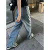 Washed Jeans For Men Blue Pants Washed Straight Denim Jeans Loose Fit Striped Baggy Wide Leg Flared Jeans Men Streetwear Winter01 297