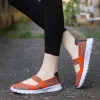 Buty Kobiety Knit Sneakers Flats Ręcznie robione buty Mieszane kobiety Modne oddychanie Wygodne swobodne obuwie plus rozmiar 3542