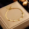 Set di braccialetti con collana in oro giallo 14k con zirconi a forma di cuore retrò trasparente in osso di serpente Set di gioielli da sposa