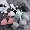 Bras Women Cross Strap Sexy Bra Top Push Up French Triangle Cup Crop Wire Free Brassiere Female Intimates Bralette