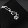 Pendant Necklaces Wholesale 925 Sterling Silver ColorPendant Fashion Jewelry Crystal Zircon Colornecklace For Women/men Chain