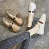 Chaussures authentine en cuir chaussures plats 2022 Nouvelle plateforme de mode Femmes Blancs Blancs Summer Classic Nurse Chaussures Ladies en cuir appartements