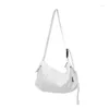 Bag Black And White Handbag Fashion Nylon Shoulder For Men Women Lightweight Solid Color Backpack Japanese Diagonal