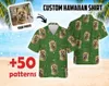 Men's Casual Shirts 2024 Custom Pet Face Shirt Free Po Aloha Street Fashion Men And Women T-Shirt