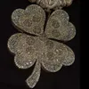 Custom Four Clover Charm Diamond Iced Out Sterling Sier Gold Plating VVS GRA Certified Moissanite Pendant