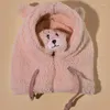 Bérets en peluche masque d'équitation coupe-vent cagoule chauffe-cou cordon réglable bonnet chapeau pour snowboard cyclisme chien marche