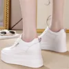 Spring Autumn White Hidden Wedge Heels Casual Shoes Woman 9cm Platform Shoes Hiss High-Heels Walking Sneakers Women 240309