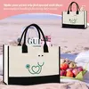 Shopping Bags Women Canvas Shopper Bag With Handle Funny Eco Foldable Reusable Tote Book Key Phone