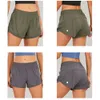 Mulheres Lu lu Yoga Short LL Outfits Forrado Shorts de corrida com bolso com zíper Ginásio Senhoras Roupas esportivas casuais para meninas Exercício Fiess lululy atacado