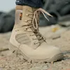 Обувь для фитнеса, черные военные ботинки для мужчин, водонепроницаемые мужские рабочие ботинки из натуральной кожи, уличные ботинки до щиколотки высокого качества