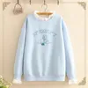 Women's Hoodies 2024 Top Pullover Sports Shirt Student Sweatshirt Tecknad söt tröja mönster Blue