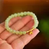 Strand HETIAN JADE QINGHAI MATERICAUX BIJOURS Festival High Bracelet 1478 #