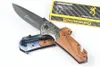 BR X83 Assisted Flipper Folding Knife 440C Blade Wood & Steel Head Handle Outdoor Camping Folding Knives