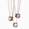 Pendentif de bonbons de qualité supérieure, 22 couleurs, cristal coloré, noir, rose, bleu, vert, rouge, collier goutte d'eau pour femmes, DJ1090 240305