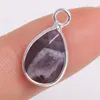 Charms 2PCS Faceted Teardrop Semi-Precious Stone Wrapped Pendant Delicate Shape For DIY Jewelry Making Handmade Earring Necklace