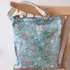 Einkaufstaschen Floral Baumwolle Frauen Schulter Tasche Tuch Wiederverwendbare Faltbare Lebensmittel Shopper Tote Bookbag Handtasche Für Mädchen Student