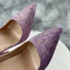 Dress Shoes 12cm Satin Women Pumps 2024 Purple High Heels Fashion Stiletto Luxury Noble Party