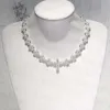 عبور العصرية المثلجة خارج جولة الجولة الجنيه و Baguette Moissanite Necklace للرجال