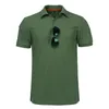 Camisa polo militar tática masculina malha respirável combate urbano secagem rápida ao ar livre caça caminhadas t camisa polo de manga curta 240306