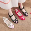 Casual Shoes 2024 Spring Autumn Ethnic Style Embroidered Cloth Solid Colour Soft Bottom Women Comfortable Dance