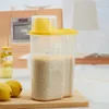 Depolama Şişeleri Plastik Mutfak Pirinç Tahıl Fasulye Dispenser Konteyner Kapak Kapalı Kutu Kavanoz Pratik