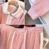 Sets 155Kg Plus Size Women's Bust 170 Spring Autumn New Slim Sweater Pants Fashion Casual Set Pink Black 5XL 6XL 7XL 8XL 9XL