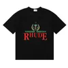 Rhude koszulka designerka T małe koszulki graficzne Womens Tshirts of Leisure Fashion Lose krótkie rękawy z różnorodnymi wzorami Opcjonalne GWB5