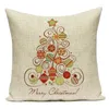 Pillow Merry Christmas Cover Polyester For Home Sofa Car Seat Decorative Santa Claus Snowman Pillows Cases