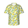 Casual overhemden voor heren Hawaiiaans overhemd met citroenprint Heren Vakantie Gemengd fruit Korte mouwen Stijlvolle grafische vintage oversized blouses