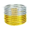 Ouro em pó duplo e triplo combinação brilhante doce colorido silicone pulseira feminina JELLY BANGLES