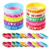 Braccialetti in silicone personalizzati da 100 pezzi 50 pezzi Braccialetti personalizzati con tecnica stampata Fascia personalizzata per eventi di feste di compleanno 240315