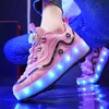 HBP Niet-merk kinderen vierwielige wandelschoenen Slijtvaste kinderschaatsen met led-verlichting Schaatsschoenen