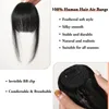 Brotte des cheveux humains noirs Clip au-dessus de la tête dans les cheveux S Cut Bunt Natural Hair frange Fringe Hairpice pour les femmes en frange à air 240314