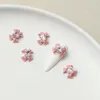Nagelkonstdekorationer 5st DIY Decoration 3D Ribbon Bow Shiny Crystal Loving Heart Borrs For Manicure Design Accessory