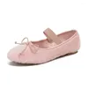 Sapatos casuais mary jane feminino dedo do pé redondo plus size arco seda cetim ballet flats primavera/outono mulher